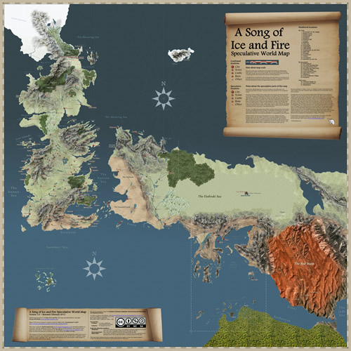 A Song of Ice and Fire - Speculative World Map